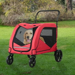 Big Size Doggie Cart Durable Large Medium Dog Stroller Foldable Design with Pocket for 2 Dogs Up To 160lbs Walmart