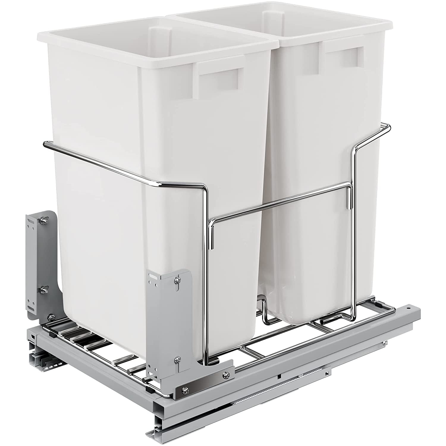 Dextrus Double 37 Quart PullOut Trash Can Recycling Bin, Sliding