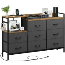 Dextrus Dresser with Charge Station 8 Drawers Dresser for Bedroom