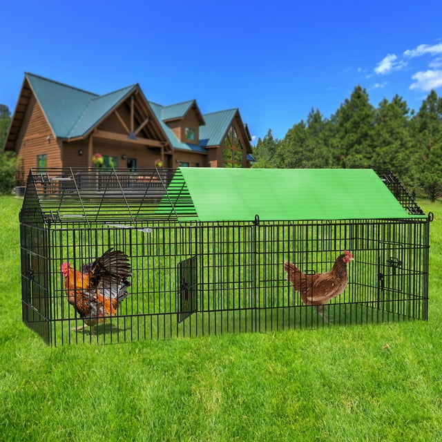 Dextrus Durable Metal Chicken Coop, Large Pet Playpen with Waterproof