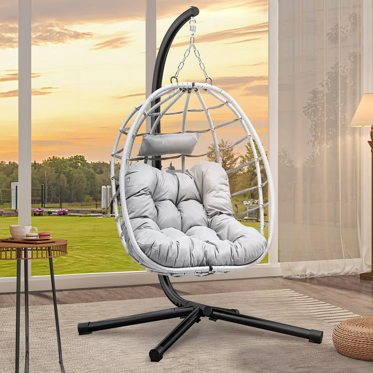 Dextrus Egg Chair Swing Hanging Outdoor Wicker Hammock Chairs
