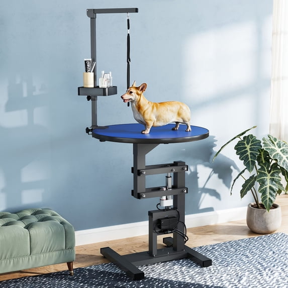 DEXTRUS Corded Electric Adjustable Dog Grooming Table with Storage Box, 110 lb Limit