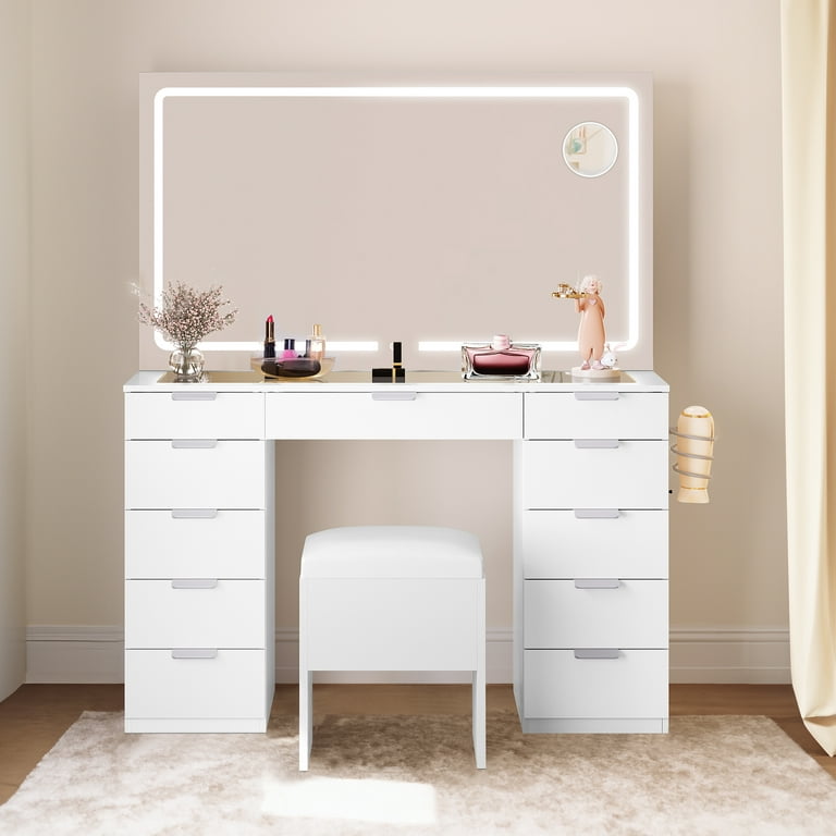 We went with a his her corner vanity and LOVE it!