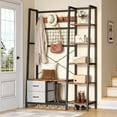 Free Shipping! Dextrus Entryway Coat Rack with Bench and Shoe Storage