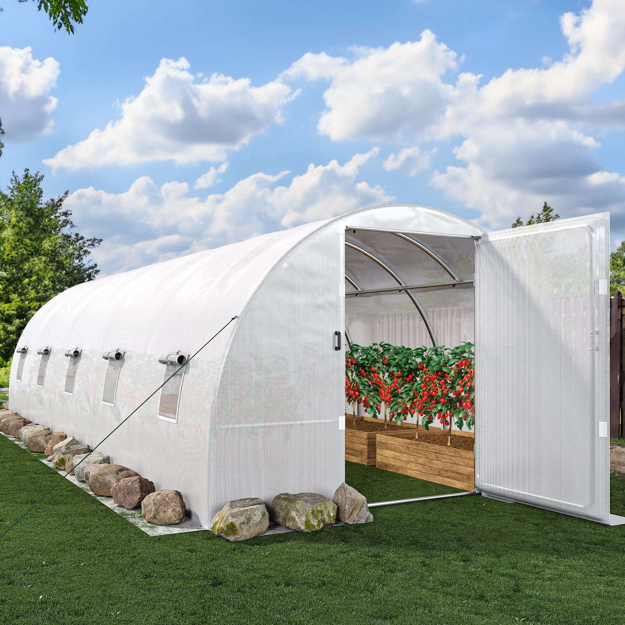 Dextrus Extra Large Heavy-Duty Greenhouse: Dimensions of 26x10x7ft ...