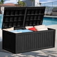 thumbnail image 1 of DEXTRUS Outdoor Lockable 180 Gallon Resin Deck Box, Black, 1 of 7