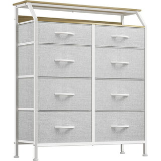 Dextrus Fabric Storage Tower Dresser with 7 Drawers Organizer Unit For  Bedroom Modern Light Gray 