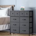 thumbnail image 1 of DEXTRUS Fabric Dresser with 10 Drawers with Sturdy Steel Frame, Wooden Top for Bedroom, Gray, 1 of 7