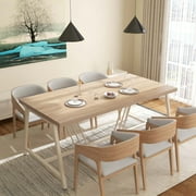 Dextrus Farmhouse Dining Table for 6-8, 71" Rectangular Wood Kitchen Table for Dining Room, Kitchen, Washed Grey