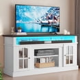 thumbnail image 1 of Dextrus Farmhouse LED TV Stand for TVs up to 65'', Wood TV Media Console Entertainment Center for Living Room, White, 1 of 9