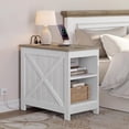 thumbnail image 1 of DEXTRUS Farmhouse Nightstand with Charging Station and Storage, Suitable for All Ages, White, 1 of 7
