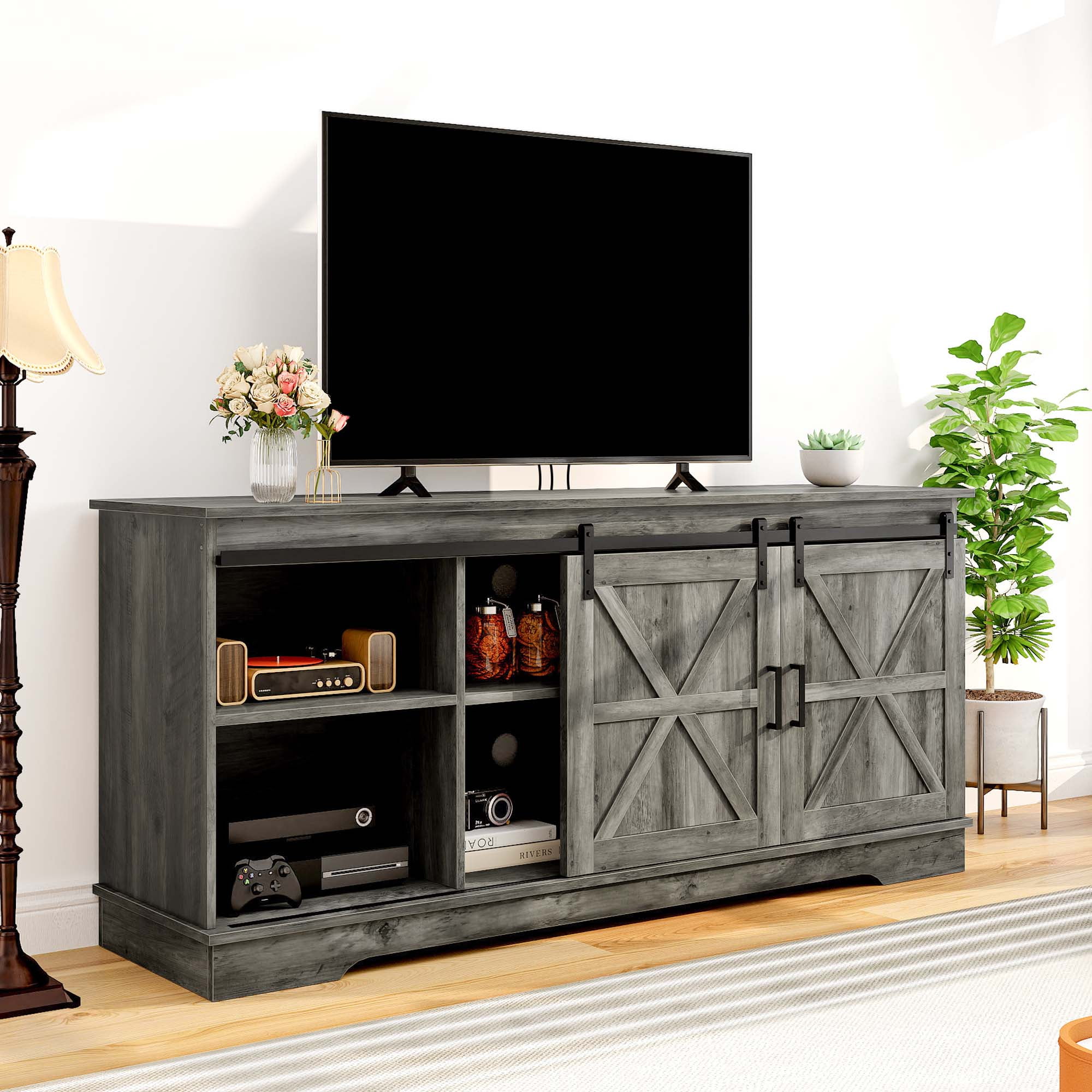 Grey rustic tv unit discount