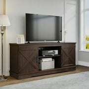 Dextrus Farmhouse TV Stand for 65 inch TV, Entertainment Center for Living Room, TV Media Console Cabinet, Brown