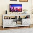 thumbnail image 1 of Dextrus Farmhouse TV Stand for TV up to 65 Inch, Entertainment Center with Power Outlets, White and Oak, 1 of 6