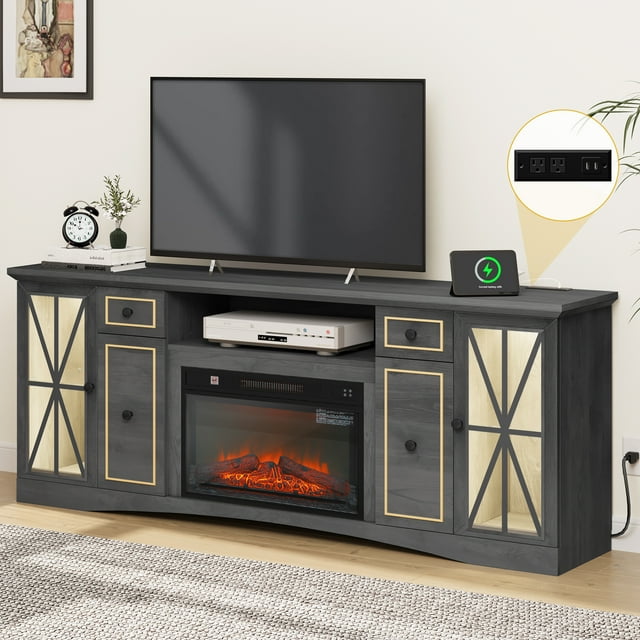 Dextrus Farmhouse TV Stands with Storage Drawers & with Ample