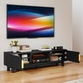 thumbnail image 1 of Dextrus Fluted TV Stand for 65" TVs, Modern Living Room Media Console with Adjustable Shelf & Power Outlets, Black, 1 of 9