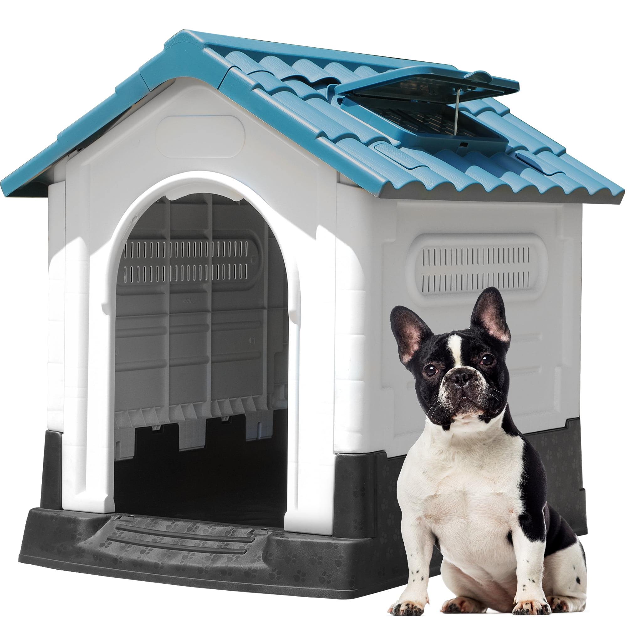 Dextrus Folding Large Dog House Outdoor Plastic Doghouse with