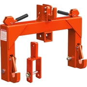 Dextrus Heavy Duty Category 1 Tractor 3 Point Quick Hitch, 3000 LBS Adjustable 5-Position Hook with Universal Adapter & 2 Inch Trailer Receiver, Orange