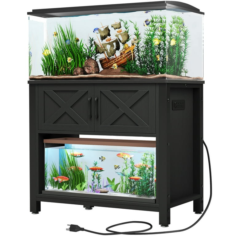 Dextrus Heavy Duty Metal Aquarium Stand with Power Outlets, 40-55