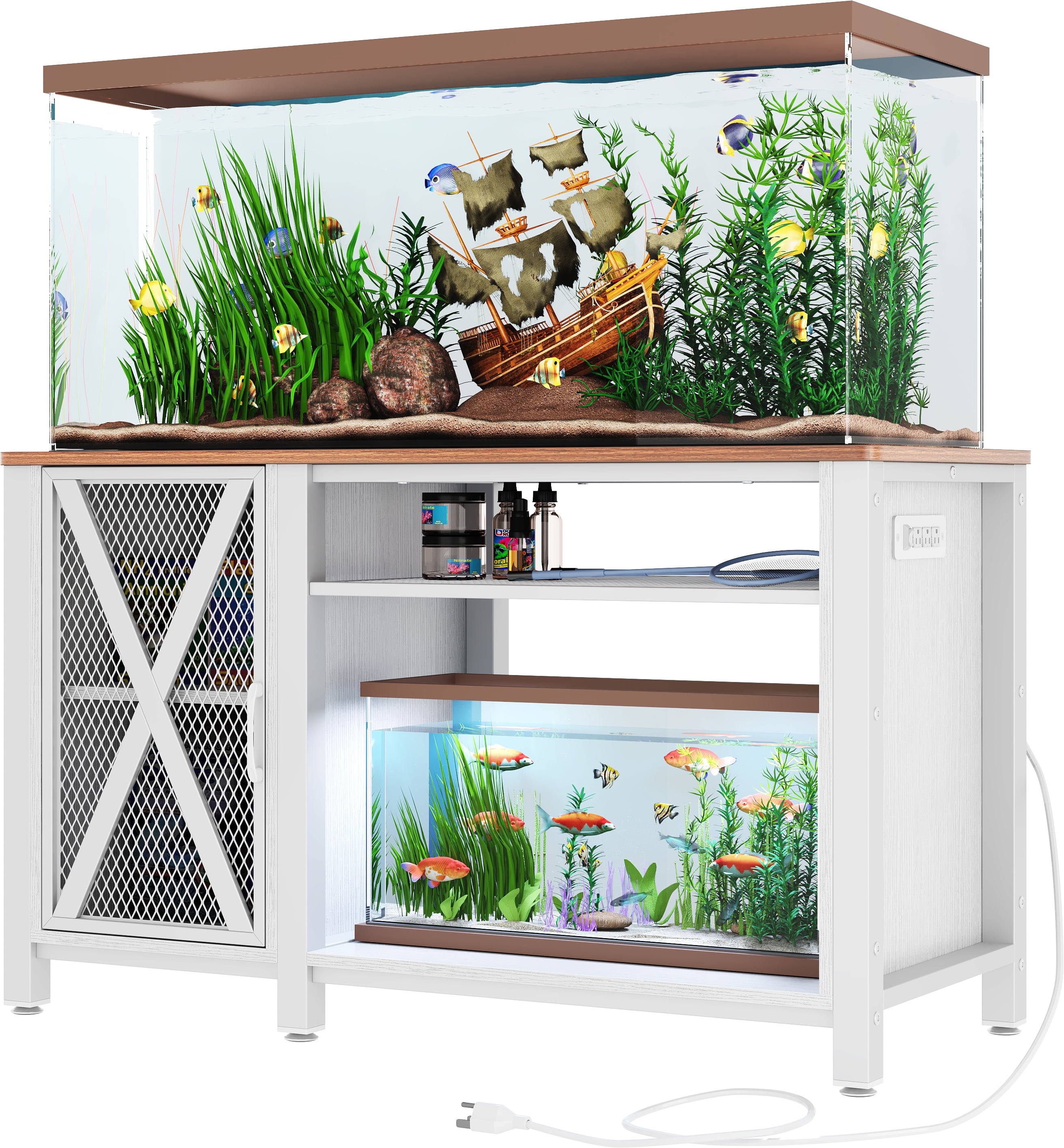 Dextrus Heavy Duty Metal Aquarium Stand with Power Outlets, for