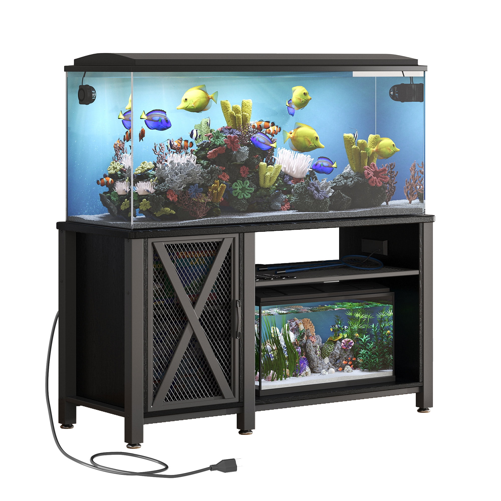 Dextrus Heavy Duty Metal Aquarium Stand - 55-75 Gallon, with Power