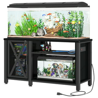GDLF Fish Tank Stand Metal Aquarium Stand for 20 Gallon Long with  Accessories Storage 