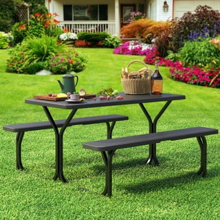 Picnic Tables in Patio Tables Black Walmart