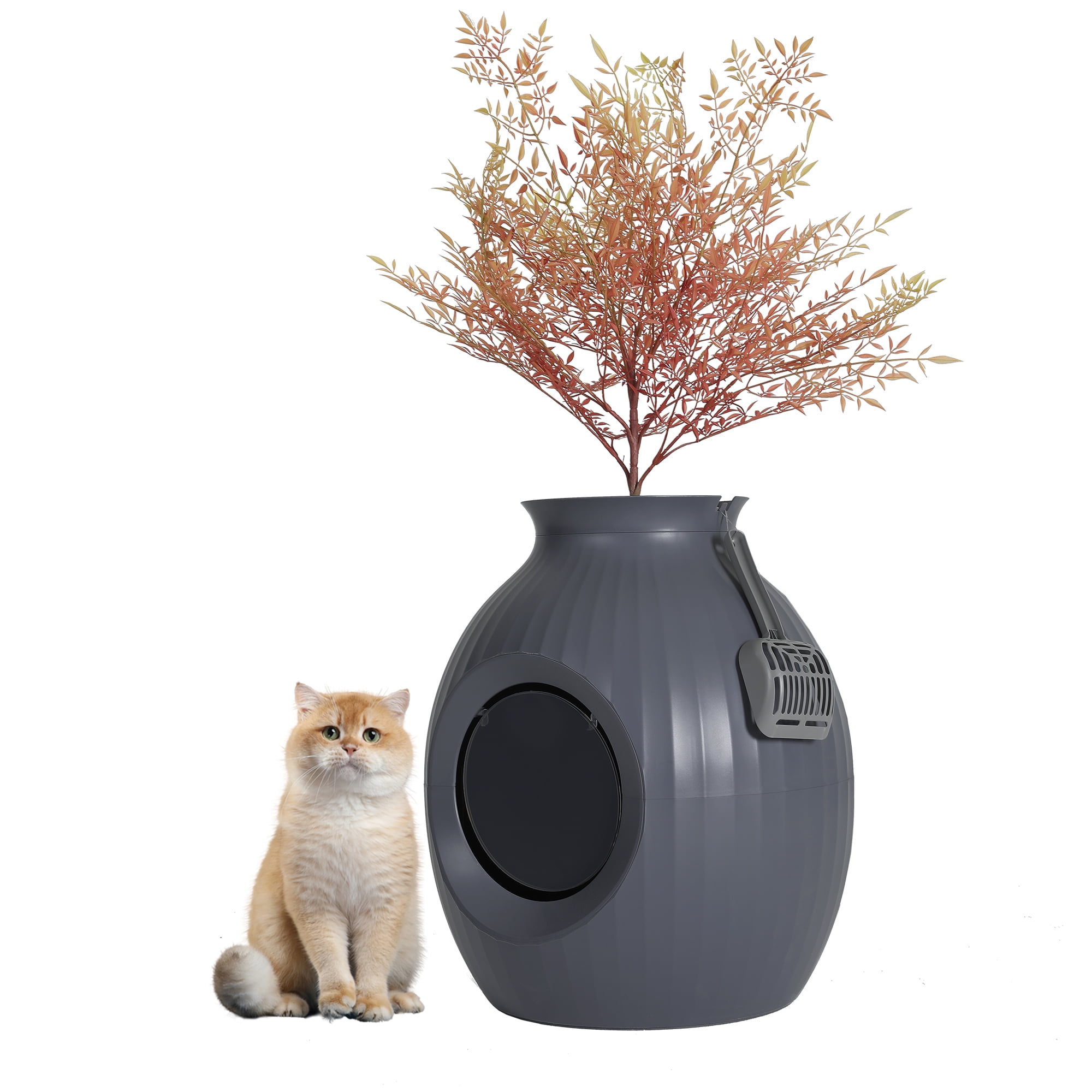 Dextrus Hidden Litter Box Enclosed Smart Plant Litter Box with Odor