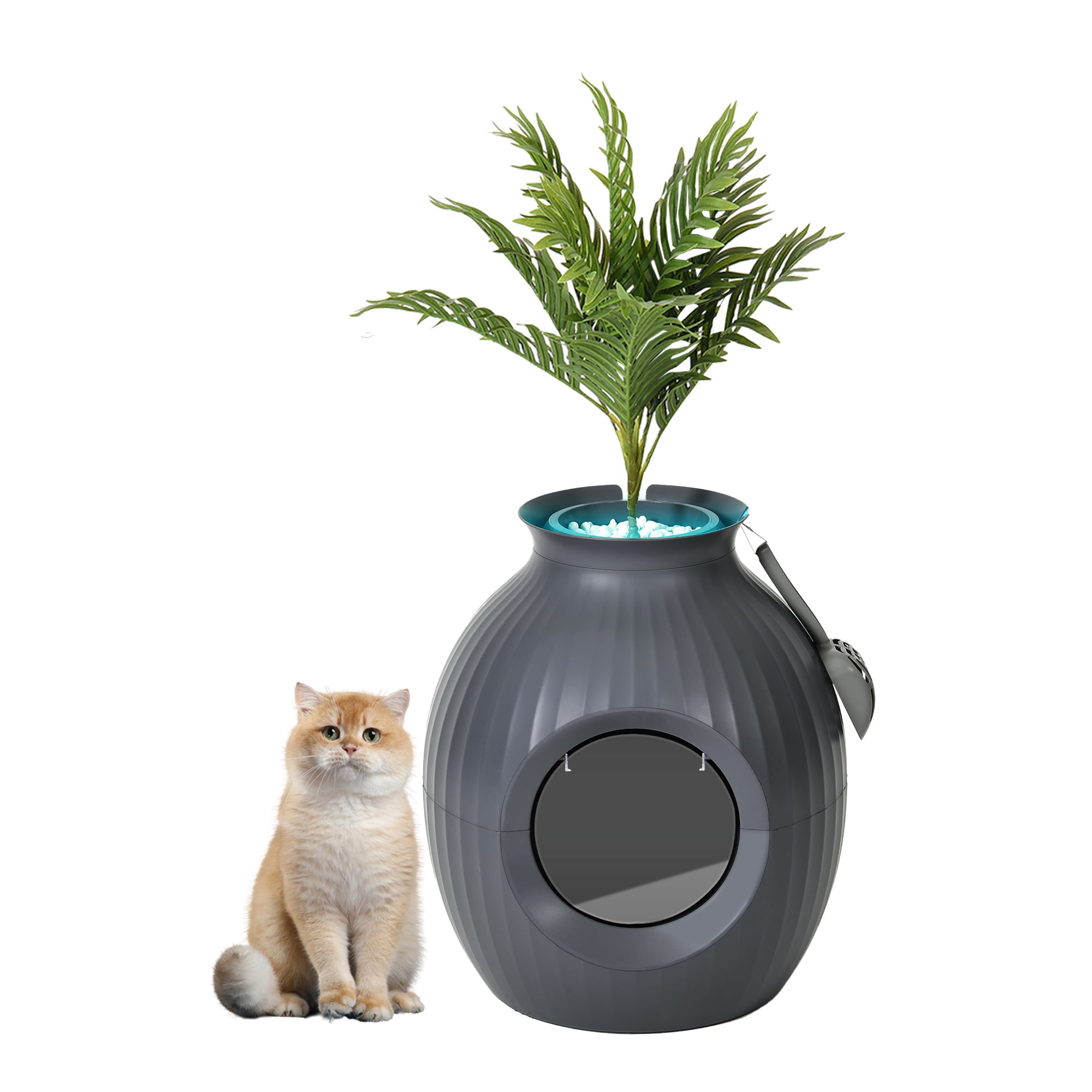 Dextrus Hidden Litter Box Enclosed Smart Plant Litter Box with Odor