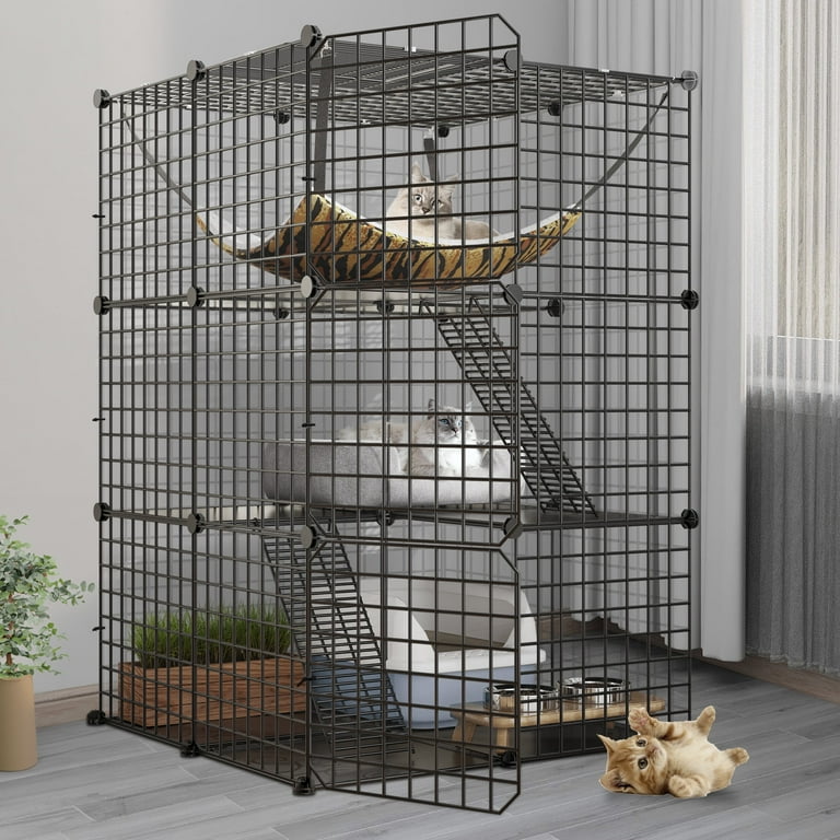 Dextrus Multi-Level Indoor Cat Cage DIY Metal Playpen with