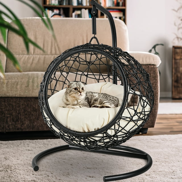 Dextrus Indoor Hanging Cat Swing Bed with Stand & Cushion, Stylish