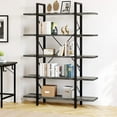 Dextrus Industrial 5 Shelf Bookcase, Modern Free Standing Bookshelf