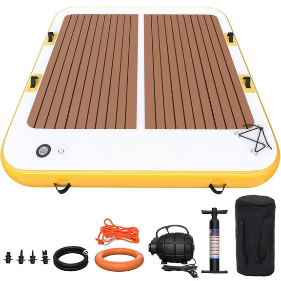 Dextrus Inflatable Dock Platform PVC Floating Dock 10 x 10 ft ,8-10 People Inflatable Dock Platform for Pool Beach Ocean