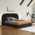 thumbnail image 1 of Dextrus King Size Cloud Style Upholstered Bed Frame, Velvet Bed with Headboard and Footboard, Quick Easy Assembly Design (Black), 1 of 10