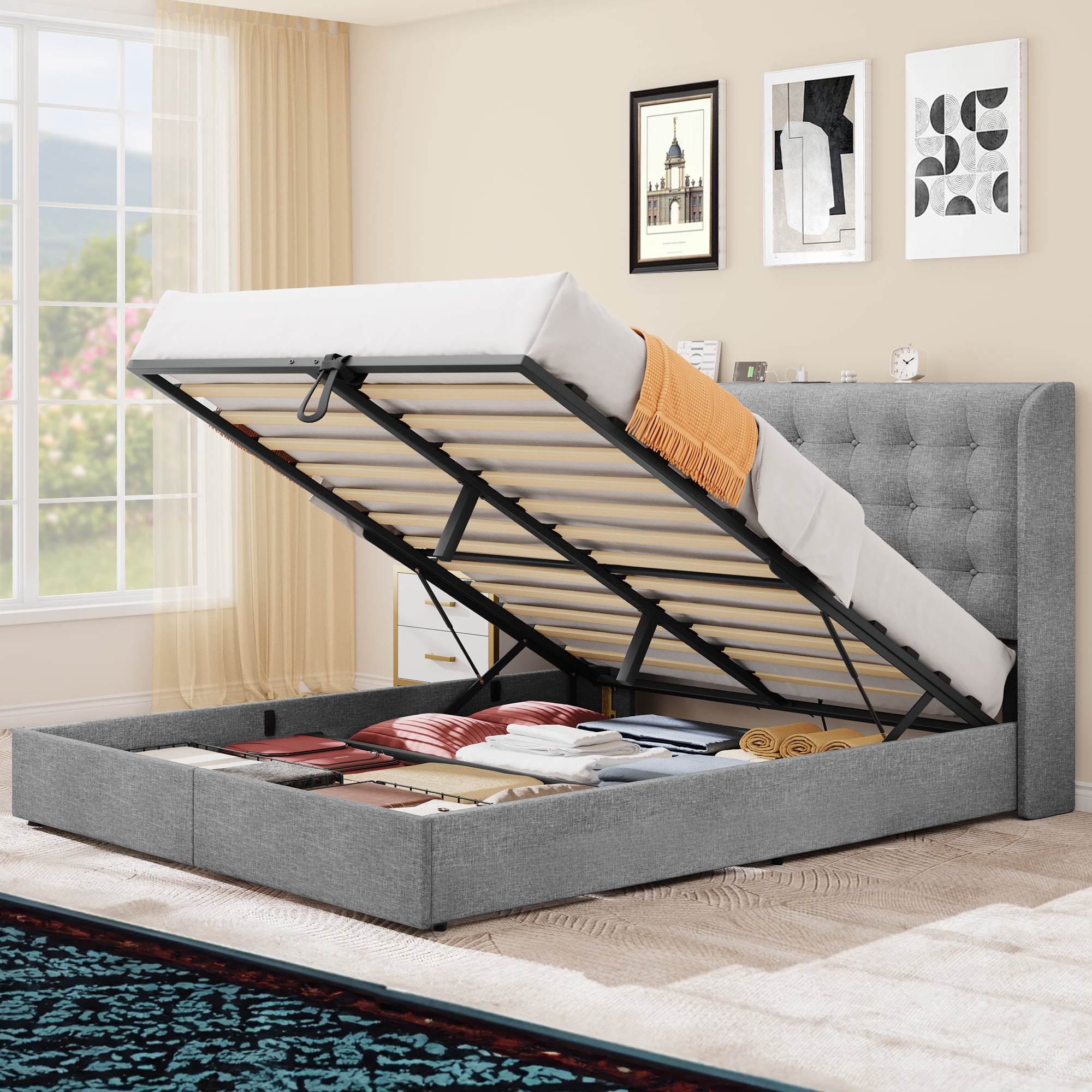 Cot with hydraulic storage online