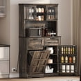 thumbnail image 1 of Dextrus Kitchen Pantry Cabinet Fits 10-gal Trash Can, Storage Cabinet with Doors & Drawers, Rustic Oak, 1 of 9