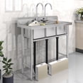 thumbnail image 1 of DEXTRUS Silver Stainless Steel One Size 3 Compartment Bowl Sink, 1 of 10