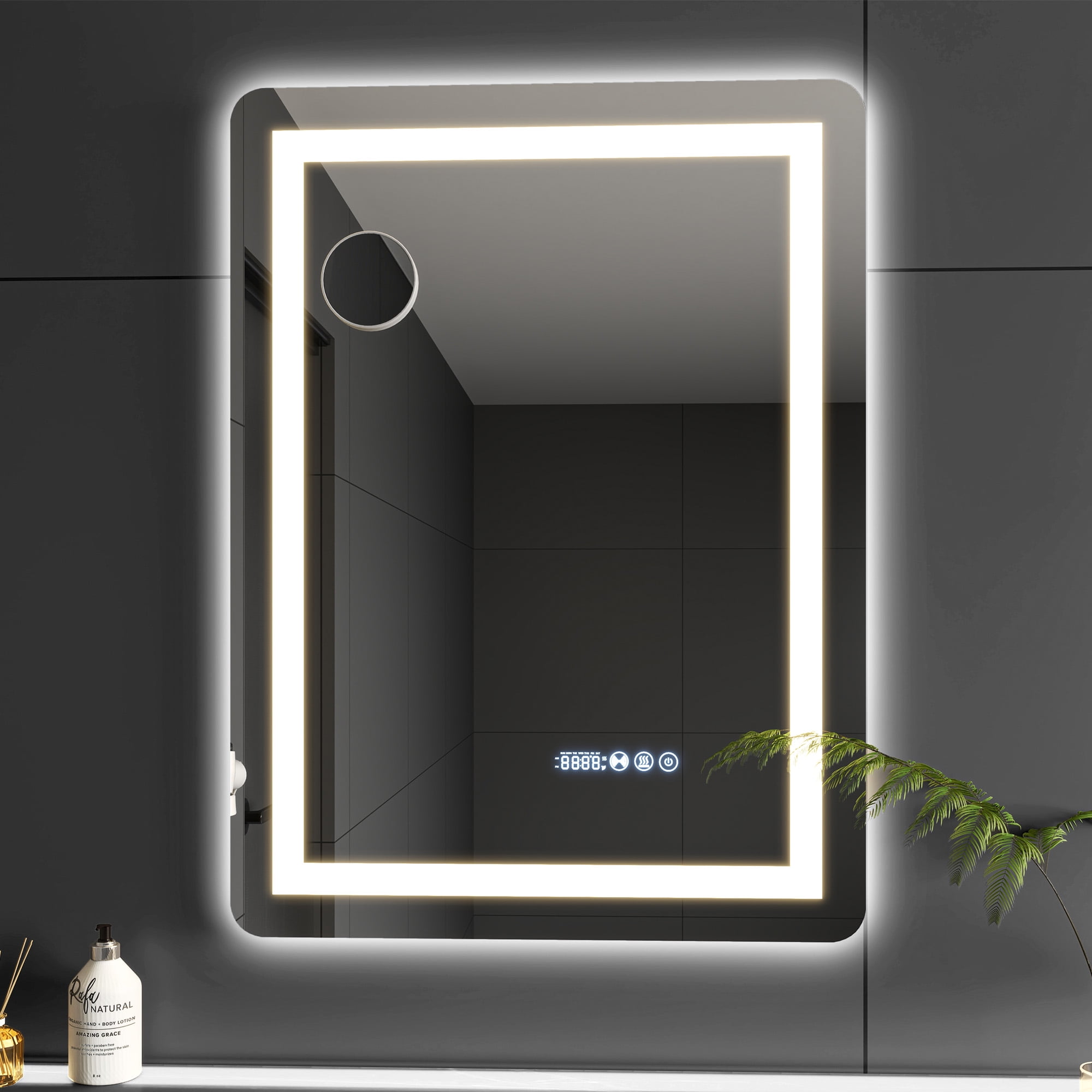 Dextrus LED Bathroom Mirror with Front Light and Backlit,3 Colors ...