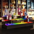 thumbnail image 1 of Dextrus LED Liquor Bottle Display Shelf 3 Tier 30-Inch Lighted Bar Shelves,Acrylic Storage Rack with RF Remote & App Control Supports Power Bank Multicolor Lighting, 1 of 5