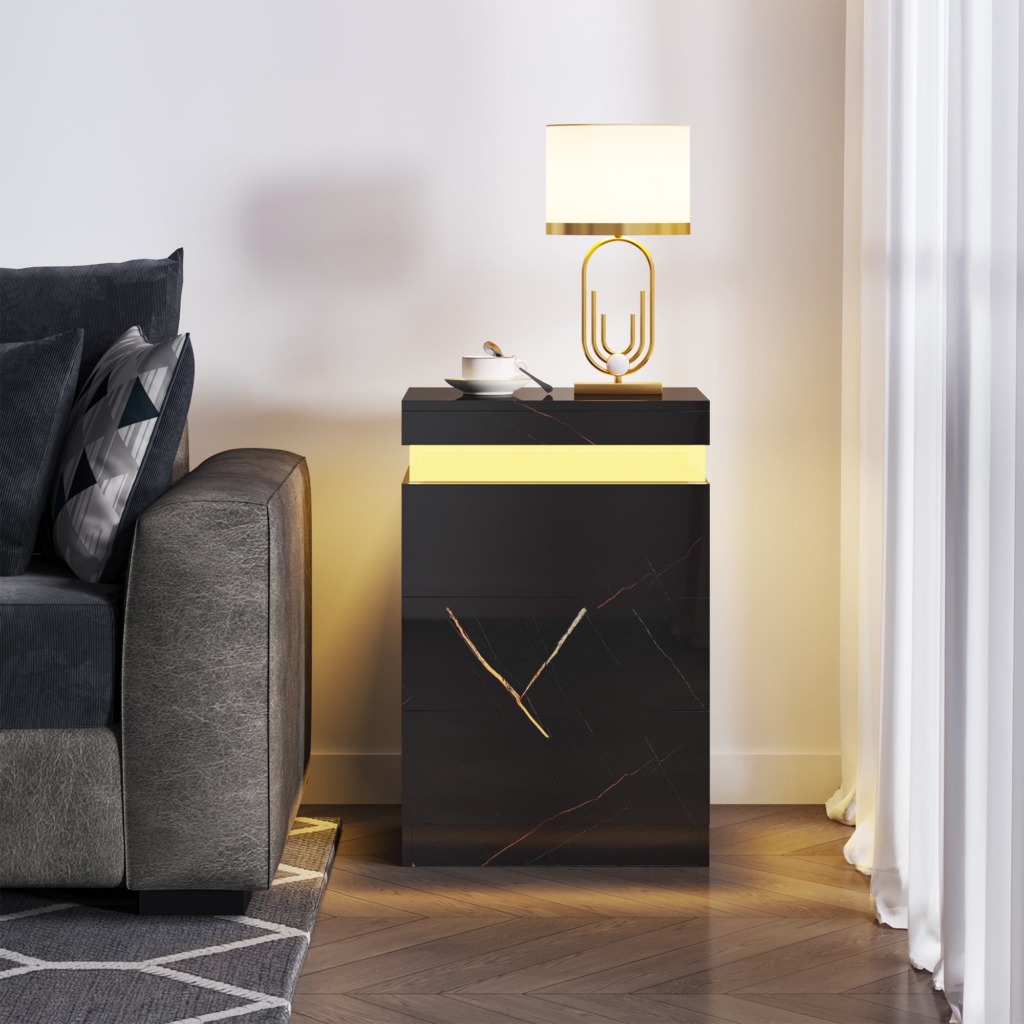 Led nightstand black outlet