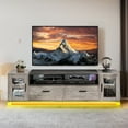 thumbnail image 1 of Dextrus LED TV Stand for 75" TV, Entertainment Center w/Outlets & USB Ports, Media Cabinet, Gray, 1 of 7
