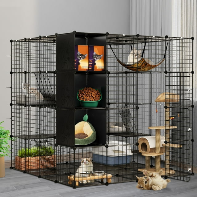 Dextrus Large Cat Cage 4Tier Kennels DIY Catio Outdoor Cat Enclosures