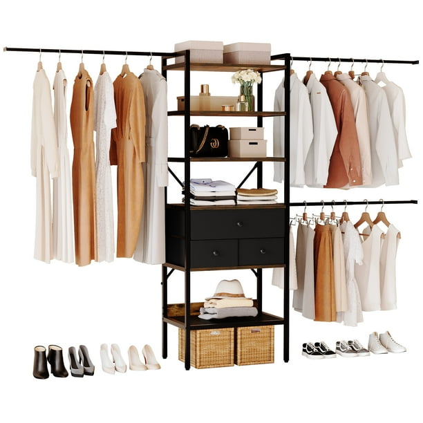 Dextrus Large Closet Organizer System for Bedroom, Heavy Duty Clothes