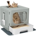thumbnail image 1 of Dextrus Large Enclosed Cat Litter Box with Lid Drawer Type Easy to Clean,with Cushion&Litter Scoop,Gray, 1 of 7