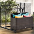 thumbnail image 1 of Dextrus Large Outdoor Wicker Storage Box, Rattan Deck Box with Tiered Storage Racks，for Patio, Pool, Supplies, and Tools - Brown, 1 of 5