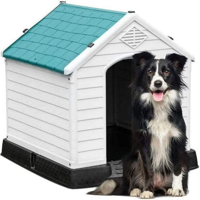 Dextrus Large Plastic Dog House, WaterResistant Dog Puppy Shelter with