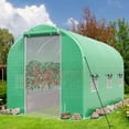 thumbnail image 1 of Dextrus 10x6.5x6.5ft Large Walk-in Metal Greenhouse with Zipper Door for Plant Gardening, Green, 1 of 4