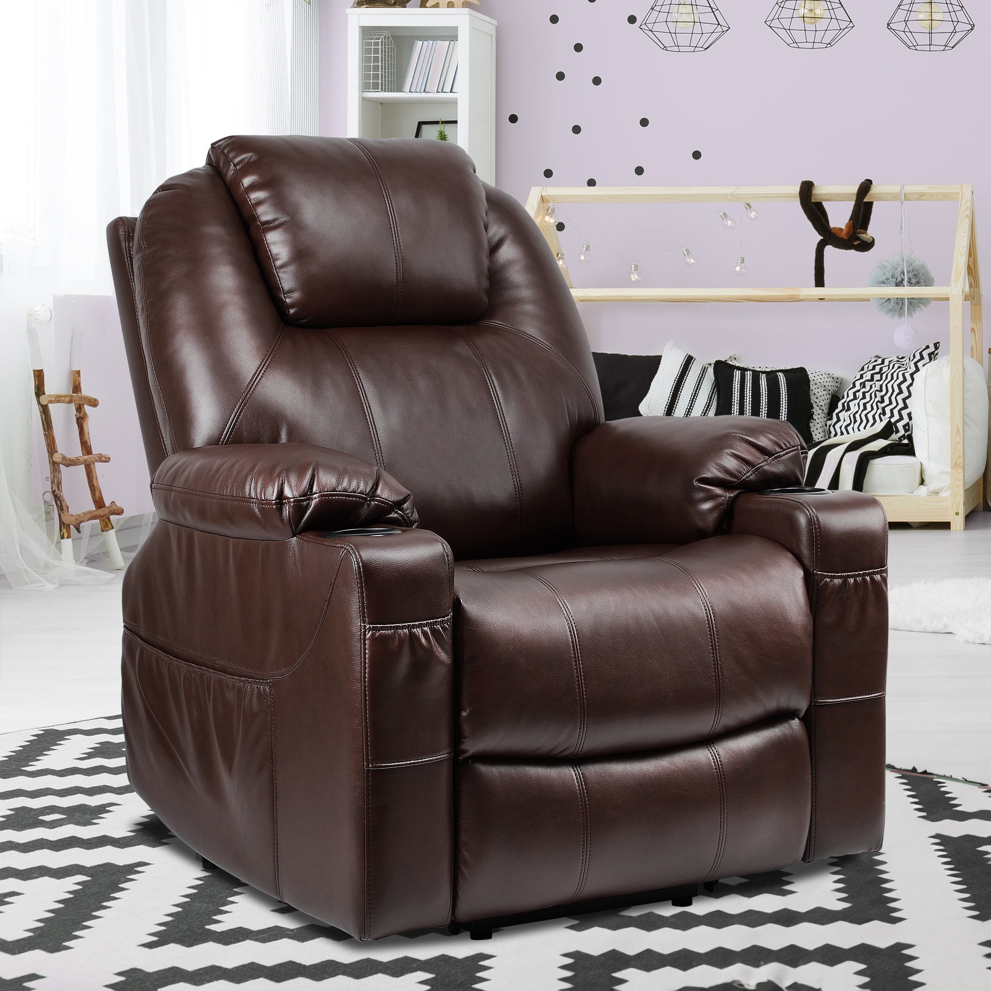 Reclining heated massage online chair with ottoman
