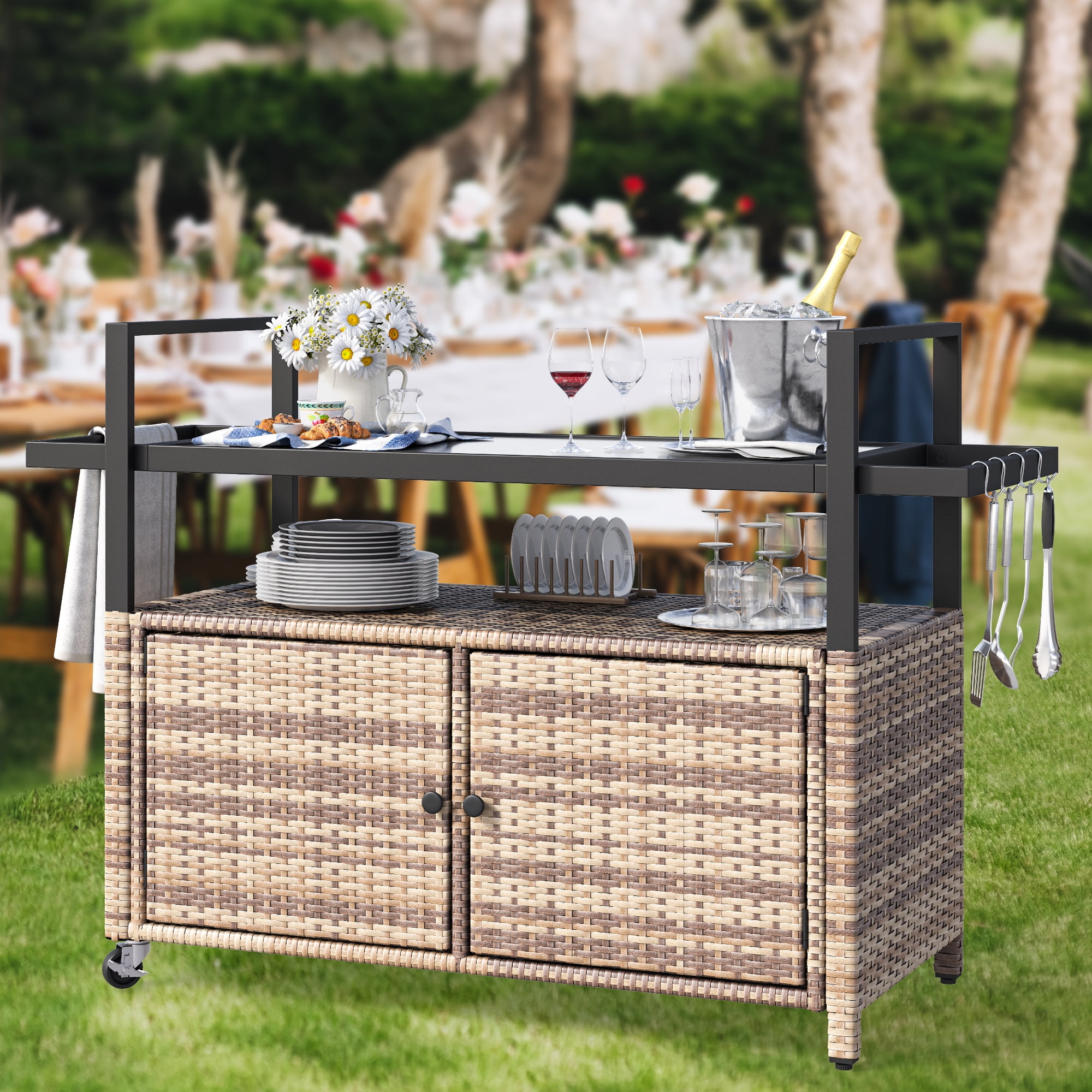Ozark Trail Roll Top Camping Table 27x46x27 Gray Aluminum
