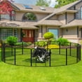 thumbnail image 1 of Dextrus Metal Panel Decorative 16 Pcs Garden Fence 32 inch Tall Multi-Purpose Indoor and Outdoor Animal Barrier Pet Dog Fence with Door for Yard Patio, Black, 1 of 5